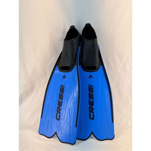 Cressi Mens Blue Black Snorkeling Scuba Full Foot Rondinella Fins Size mens 6.5 - Picture 4 of 10